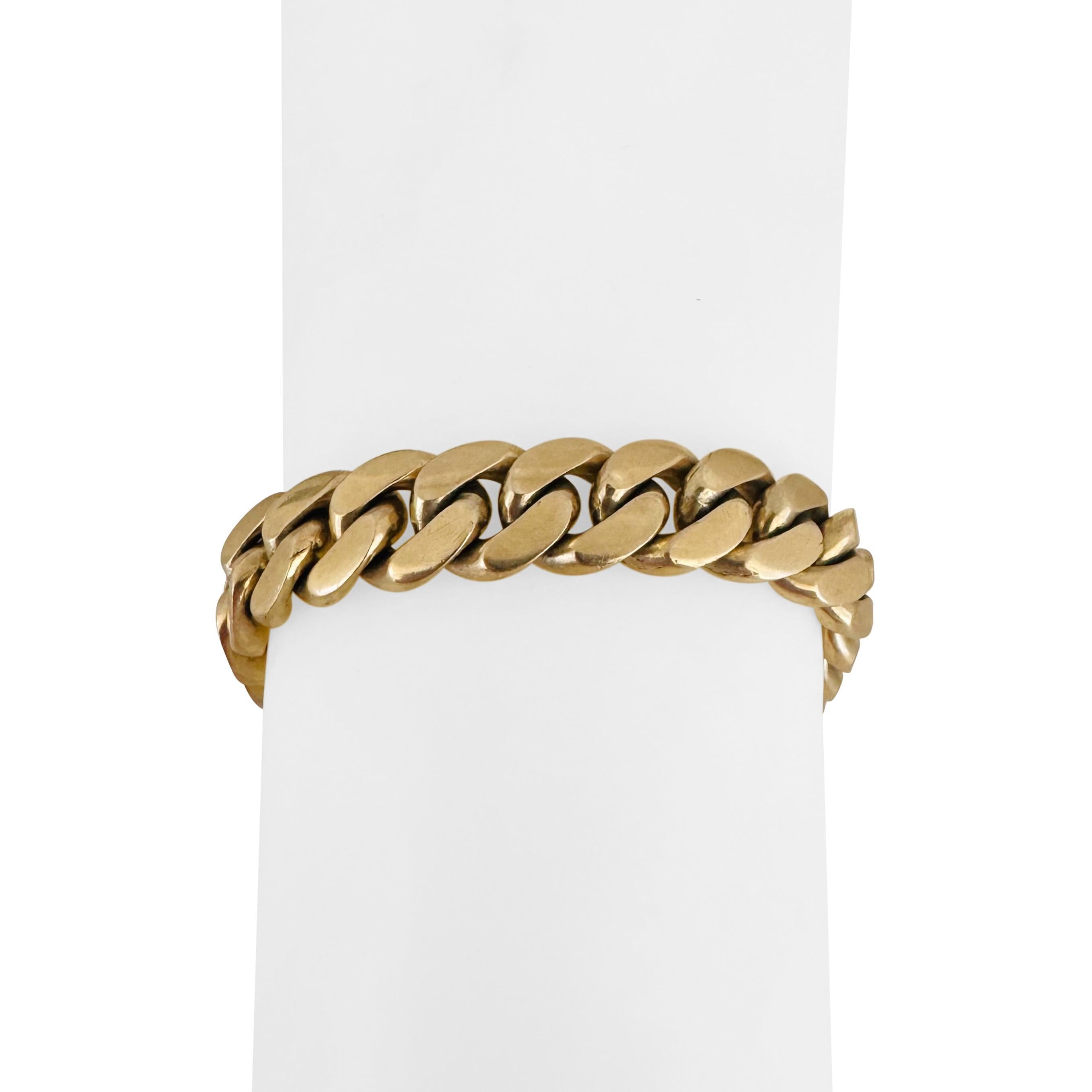 Pulsera de eslabones cubanos para hombre de oro amarillo de 14k 83,2 g macizo 11 mm 8,5