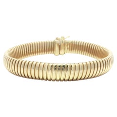 Bracelet en or jaune 14k 8.3mm Tubogas Accordion Flexible Link 6.5in