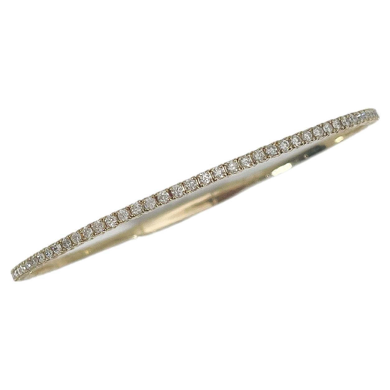 Bracelet flexible en or jaune 14K avec diamant de 0,85 CTW