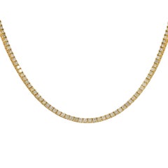 14k Yellow Gold 8.62 ctw Diamond 22" Tennis Chain Necklace