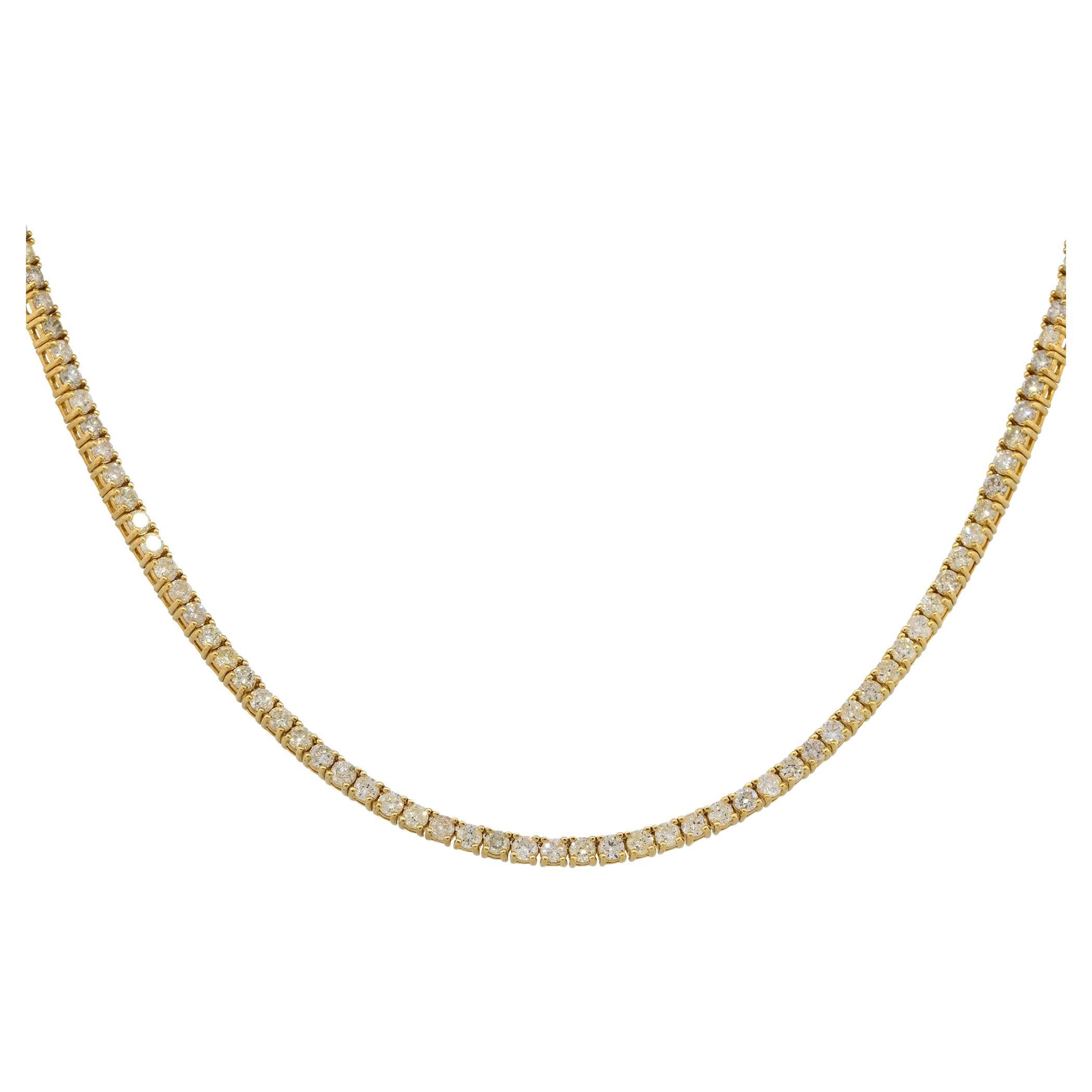 14k Yellow Gold 8.62 ctw Diamond 22" Tennis Chain Necklace