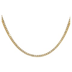 Collana con catena tennis in oro giallo 14k con diamanti da 8,62 ctw da 22 pollici