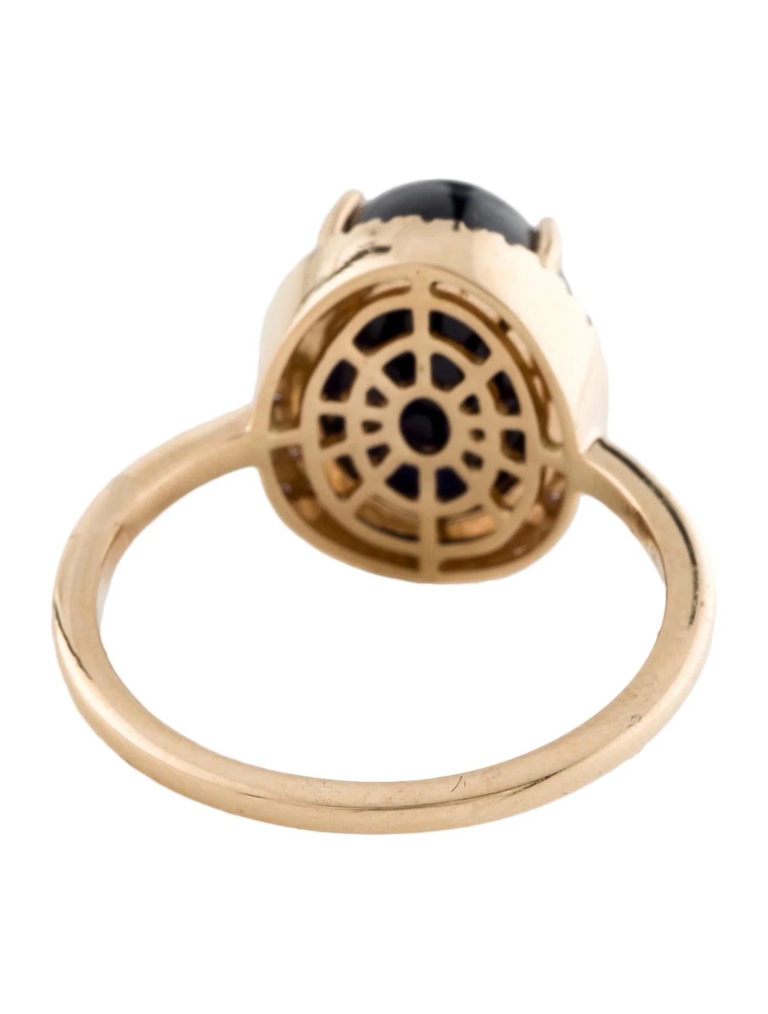14K Yellow Gold 8.63ct Cabochon Sapphire & 0.15ct Diamond Cocktail Ring, Size 6. In New Condition For Sale In Holtsville, NY