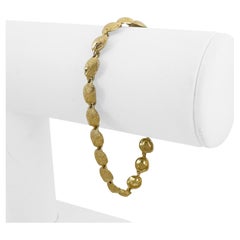 14k Yellow Gold 8.7g Ladies Diamond Cut 7mm Seashell Link Bracelet 7"