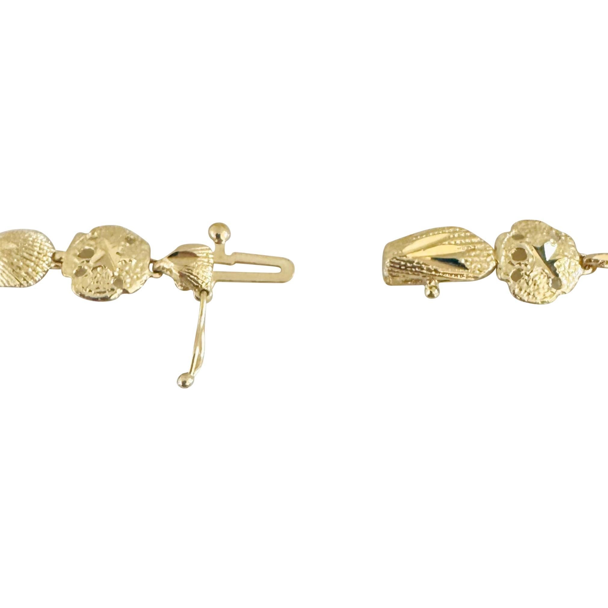 14k Gelbgold 8g Damen Diamantschliff 9,5mm Ozeanschal Gliederarmband 7,5