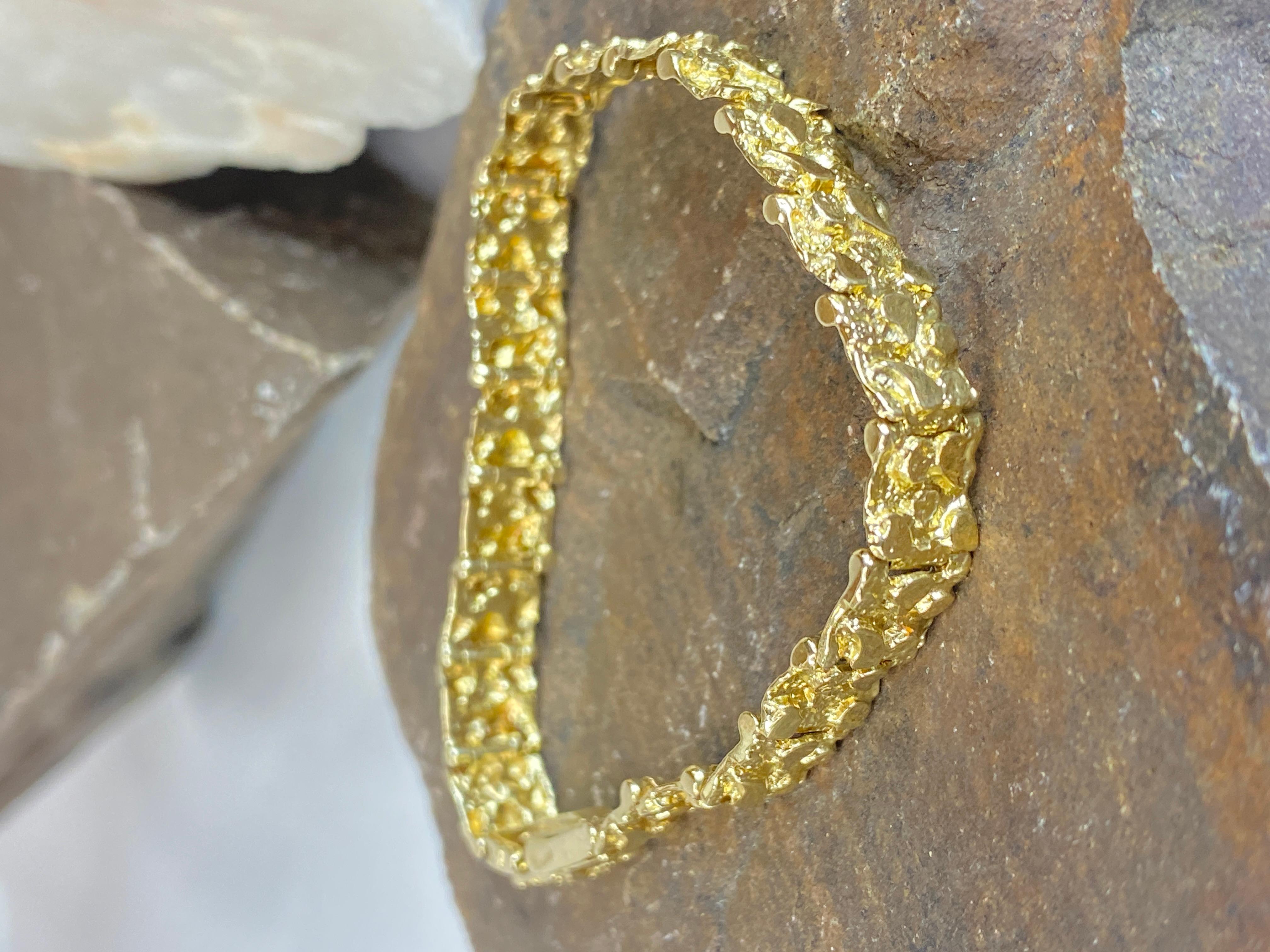 14K Yellow Gold Luxurious 8mm Wide Nugget Style 7