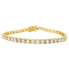 Bracelet de tennis en or jaune 14k 9.04ctw diamant rond brillant