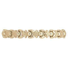 Pulsera Floral Vintage Oro Amarillo 14K 9.10mm - Oro Macizo Elegante Mujer