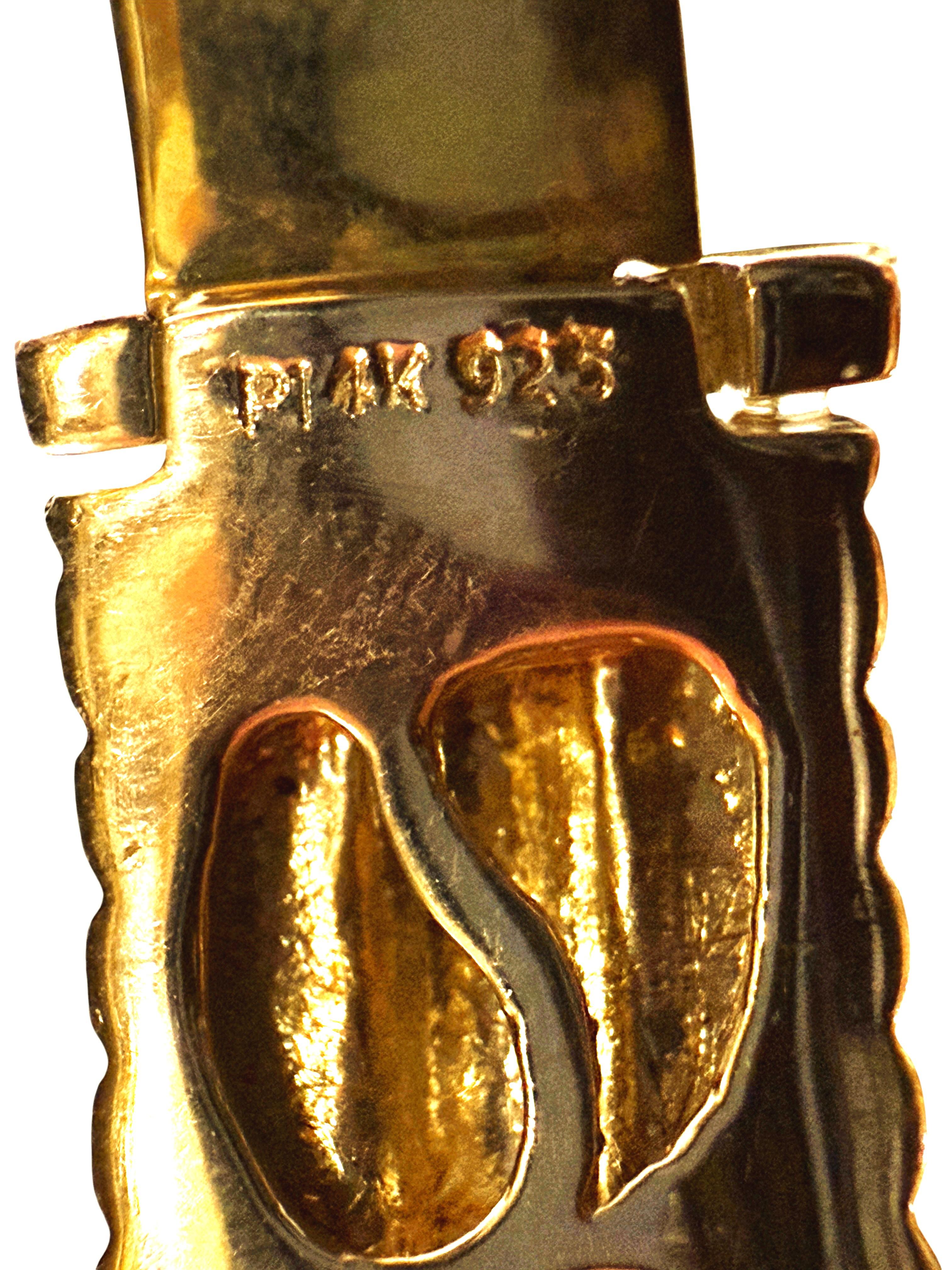 Pulsera de oro amarillo de 14 quilates y diamantes de ley 925 de 0,20 quilates en venta 2