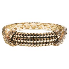Pulsera de oro amarillo de 14 quilates y diamantes de ley 925 de 0,20 quilates