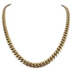14k Yellow Gold 93.2g Solid Heavy 7mm Cuban Link Chain Necklace 22" (Chaîne à maillons cubains en or jaune 14k)