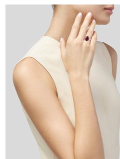 14K Yellow Gold 9.34ct Pear-Shaped Ruby & 0.17ctw Diamond Cocktail Ring, Size6.5