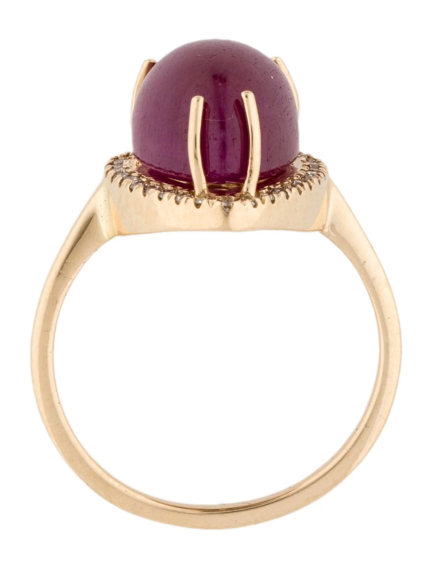 14K Yellow Gold 9.34ct Pear-Shaped Ruby & 0.17ctw Diamond Cocktail Ring, Size6.5 In New Condition For Sale In Holtsville, NY