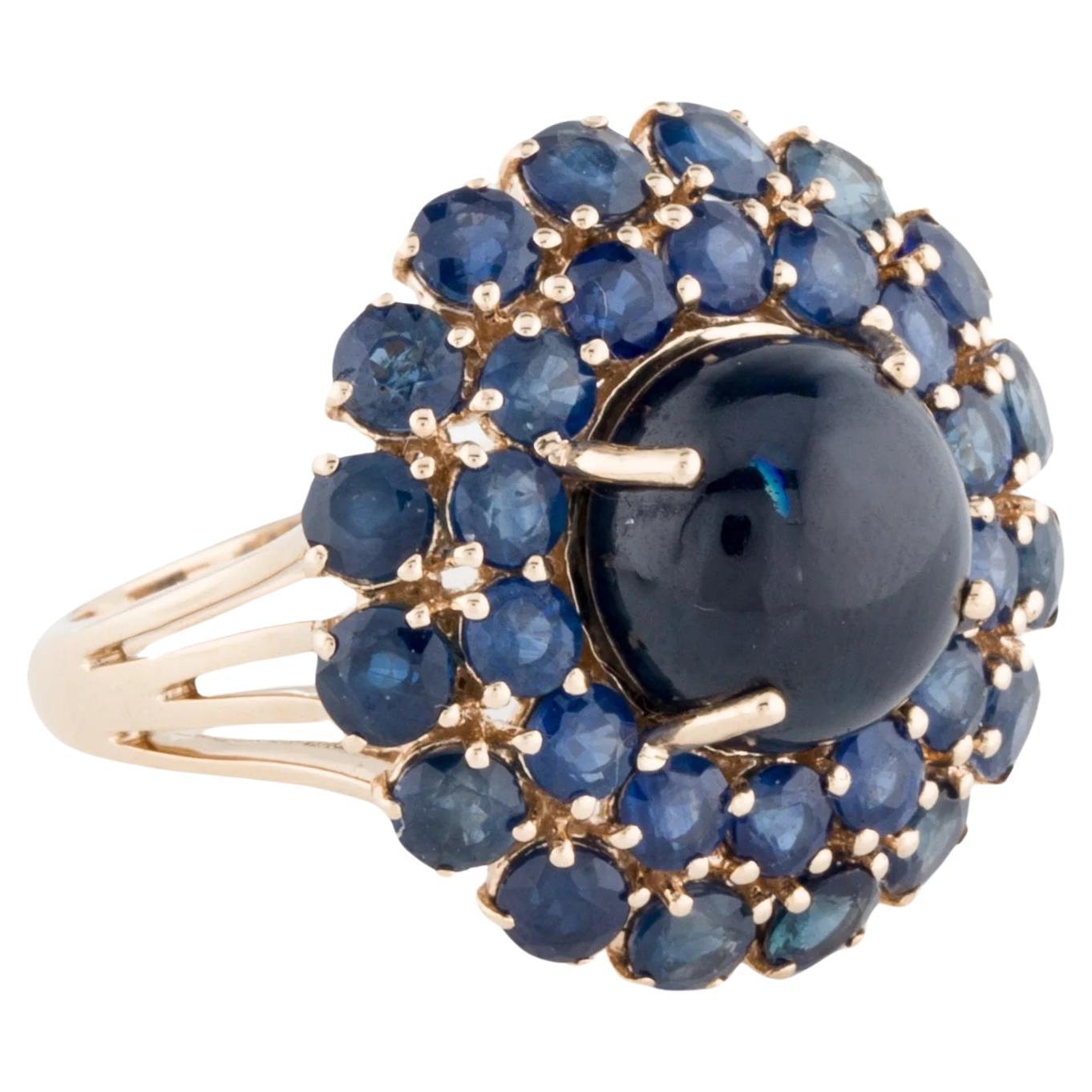 14K Yellow Gold 9.37ctw Sapphire Cocktail Ring Size 6.75
