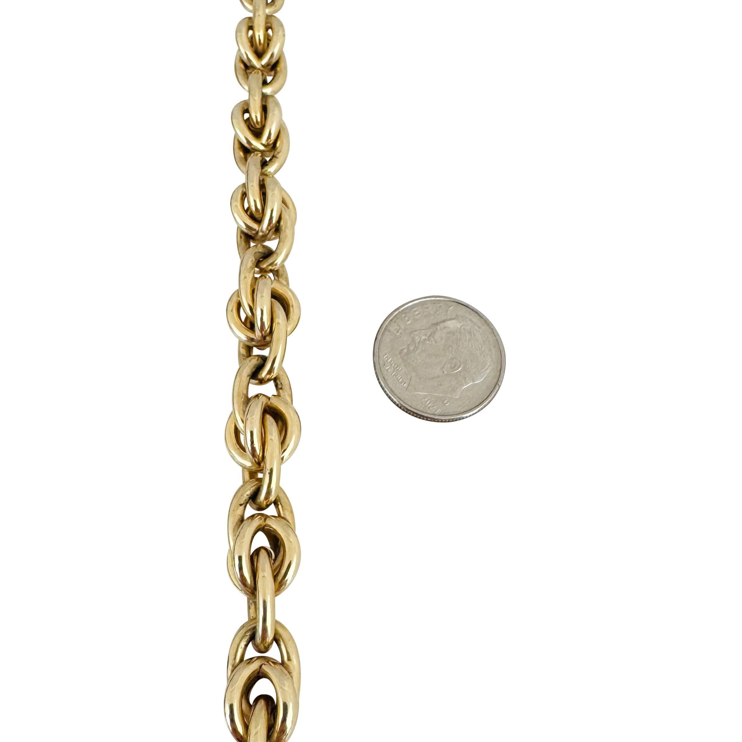 14k Yellow Gold 93g Heavy Long 8mm Fancy Cable Link Chain Necklace Italy 30