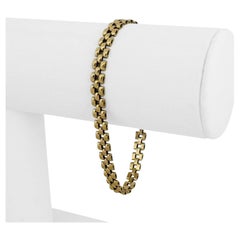 14k Yellow Gold 9.3g Ladies Polished 5mm Panther Link Bracelet Italy 7"