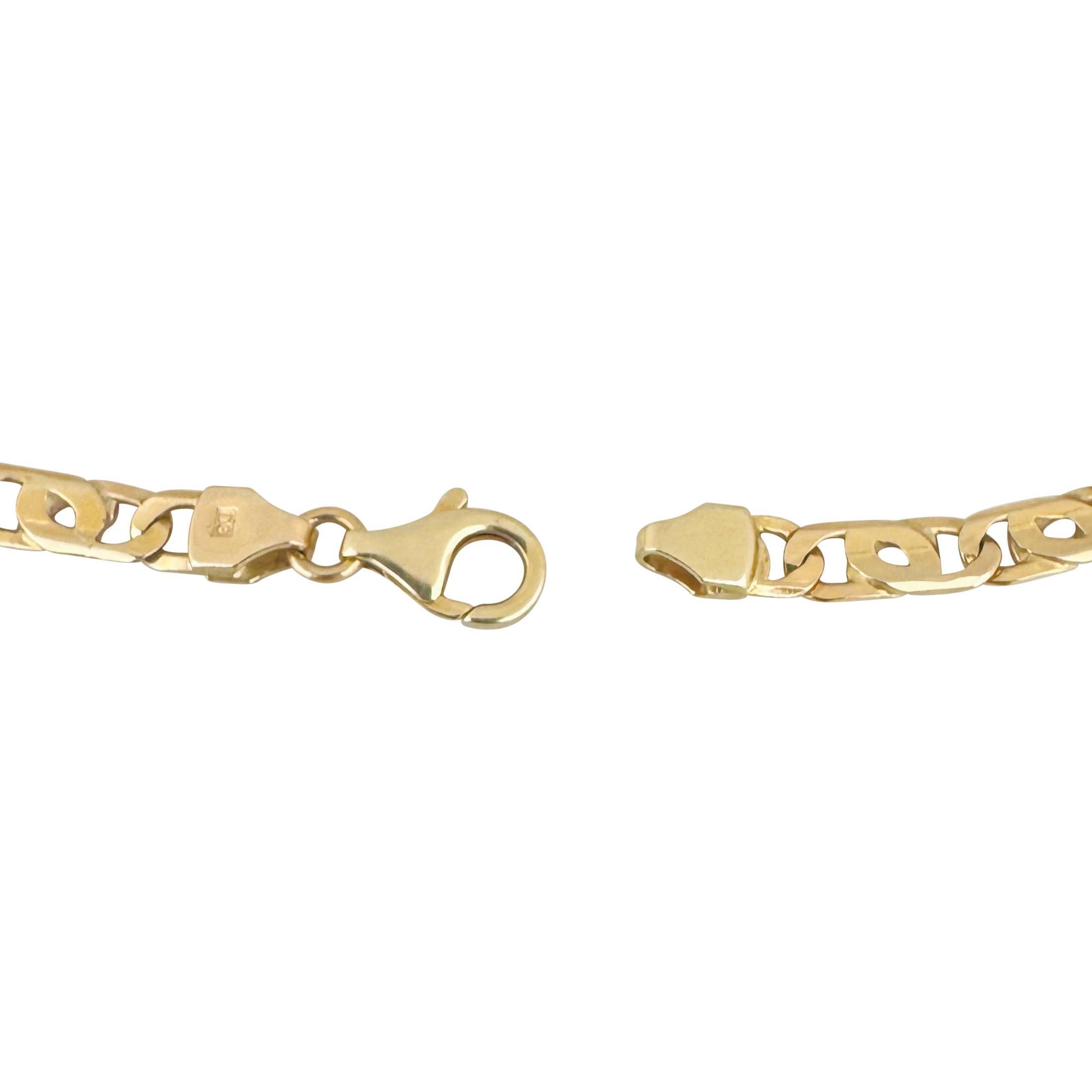 14k Yellow Gold 9.5g Solid Ladies 5mm Fancy Curb Link Bracelet Italy 7