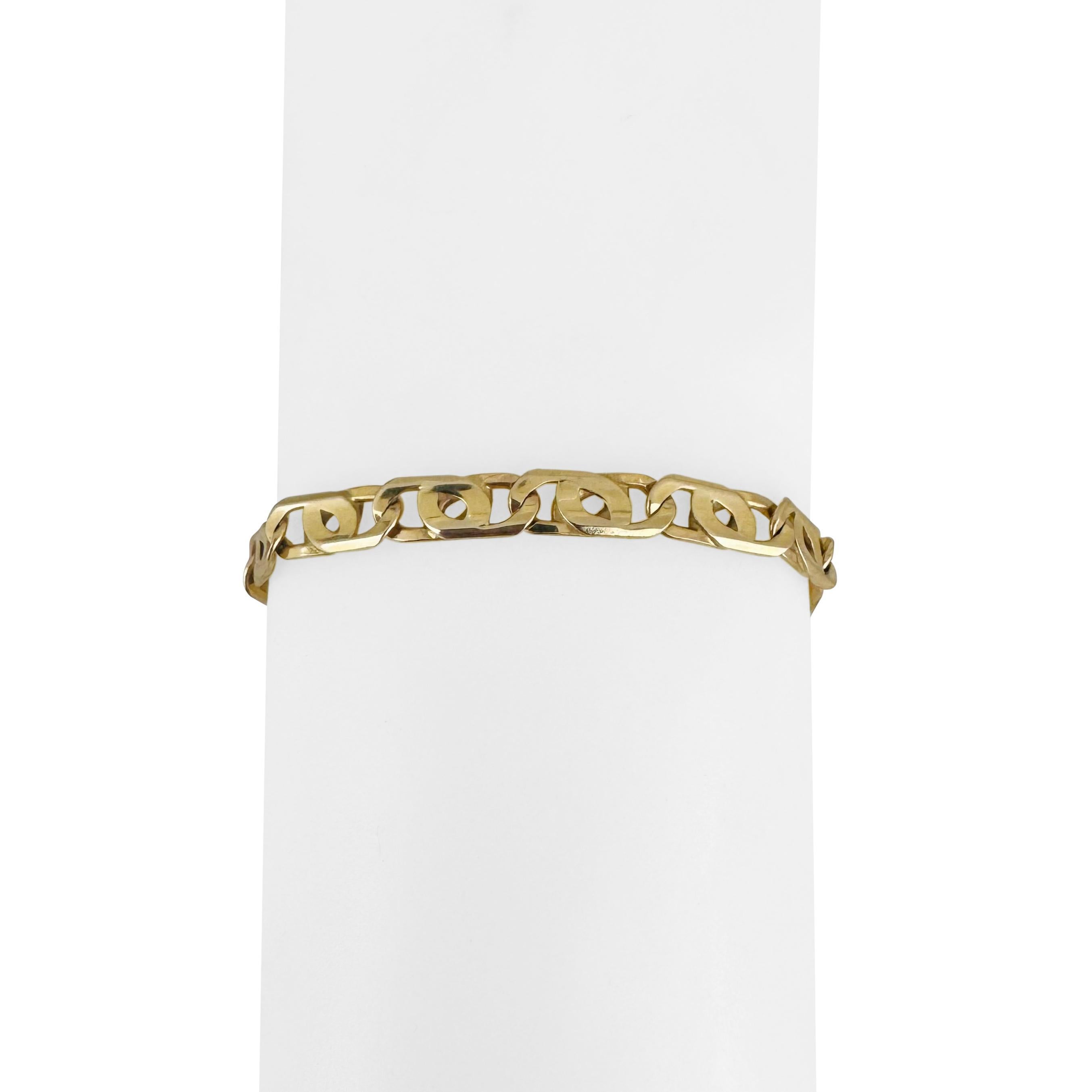 14k Yellow Gold 9.5g Solid Ladies 5mm Fancy Curb Link Bracelet Italy 7