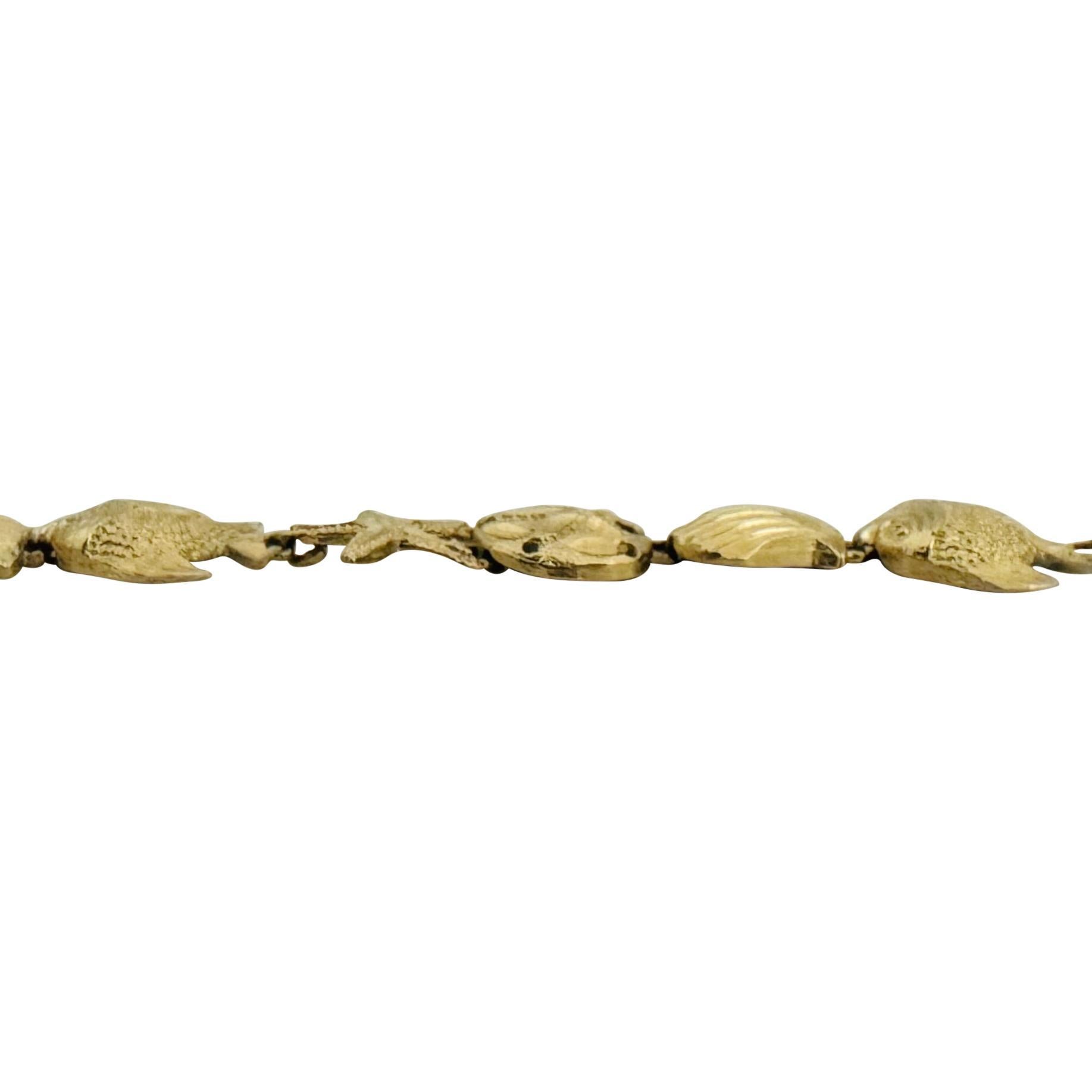 14k Gelbgold 9.7g Diamantschliff 12mm Ocean Beach Gliederarmband 7,5