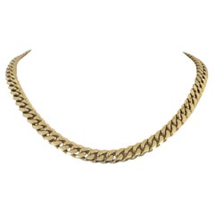 14k Yellow Gold 97g Solid Heavy 8mm Polished Cuban Link Chain Necklace 18"