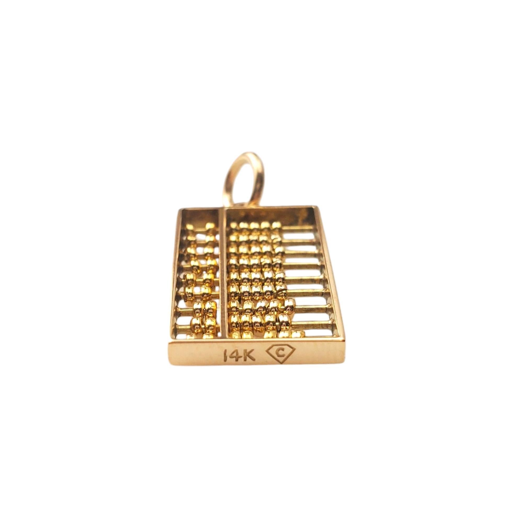 Breloque Abacus en or jaune 14 carats avec perles coulissantes n° 16599 en vente 1
