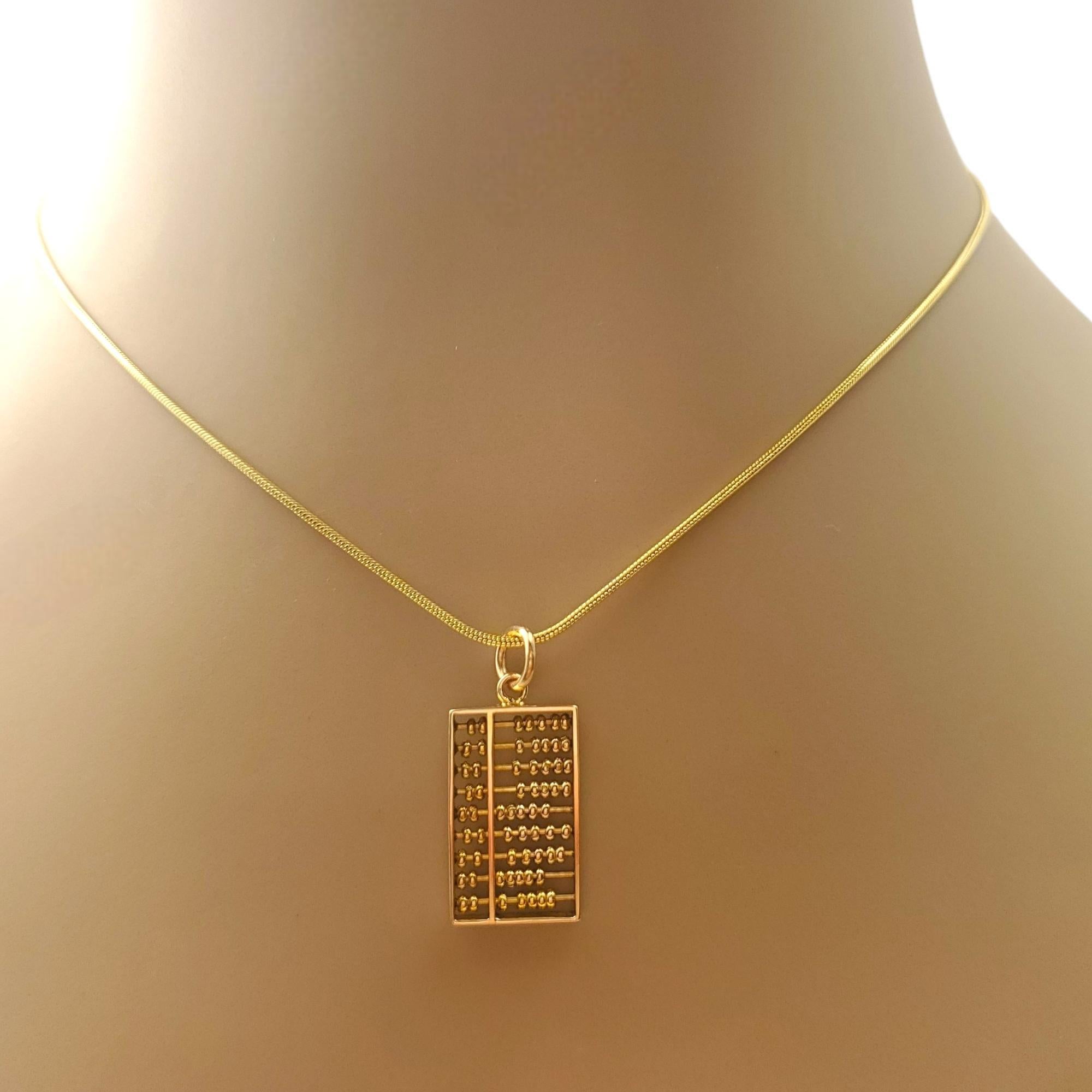 Breloque Abacus en or jaune 14 carats avec perles coulissantes n° 16599 en vente 2