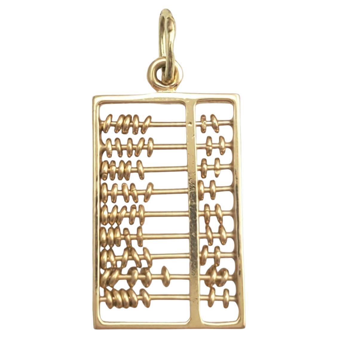 14K Yellow Gold Abacus Charm with Sliding Beads #16599 For Sale