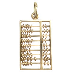 14K Gelbgold Abacus-Charm mit Schiebeperlen #16599