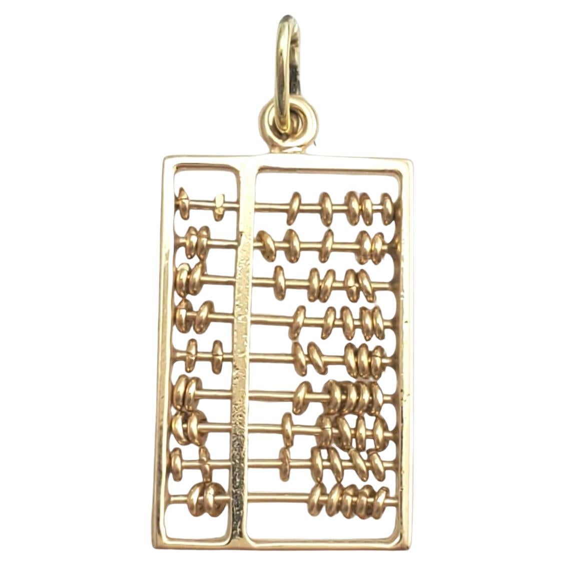 14K Yellow Gold Abacus Pendant #16006 For Sale