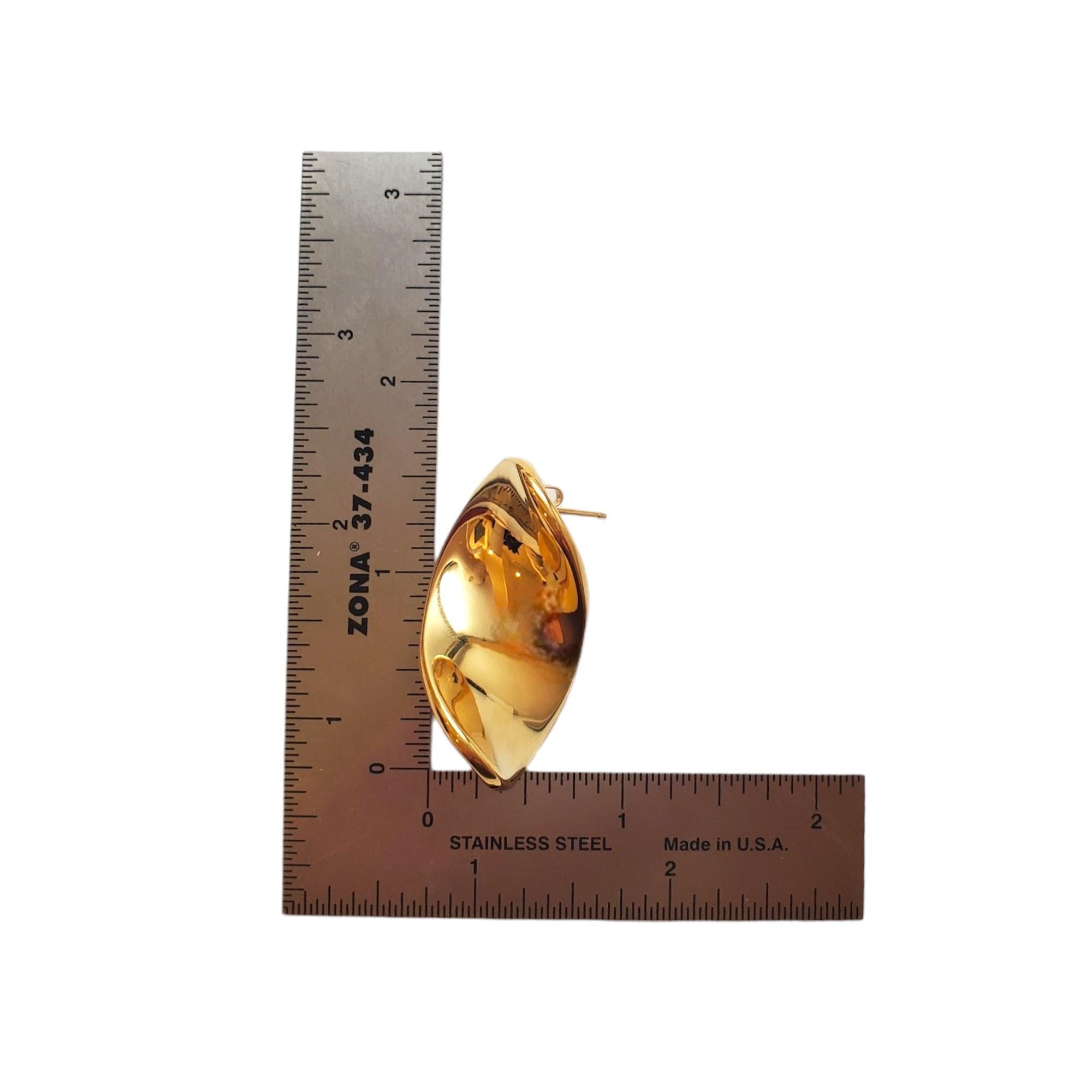 Women's 14K Yellow Gold Abstract Large Petal Earrings #18008 For Sale