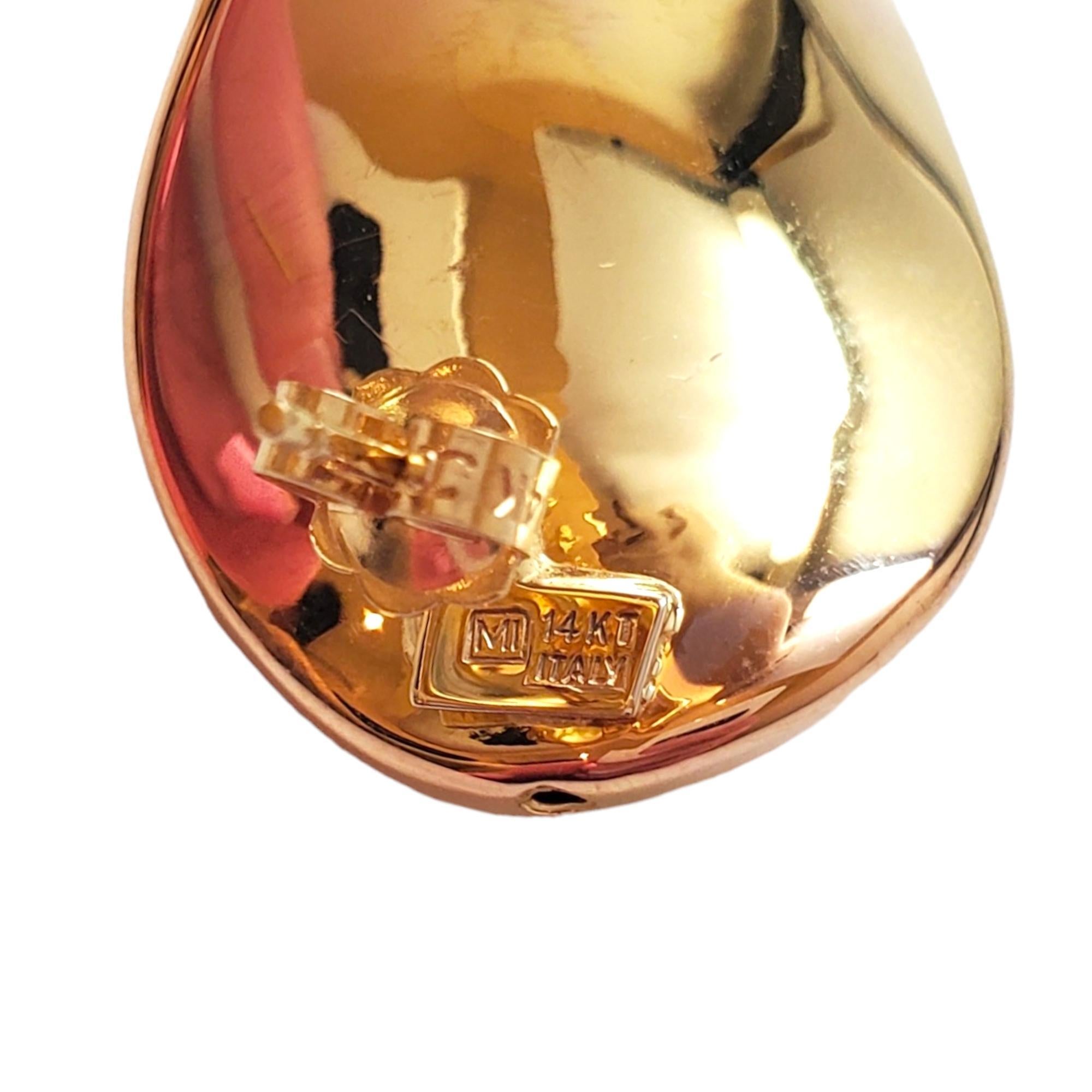 14K Yellow Gold Abstract Large Petal Earrings #18008 For Sale 1