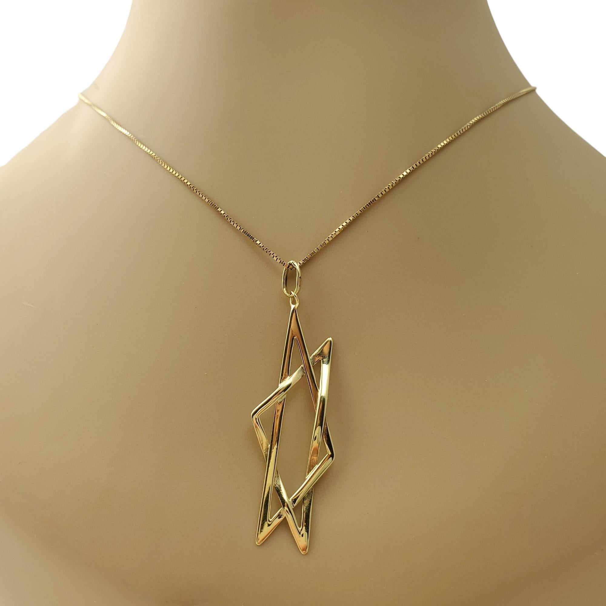 14K Yellow Gold Abstract Star of David Pendant #16511 For Sale 1