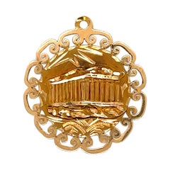 Antique 14K Yellow Gold Acropolis Charm