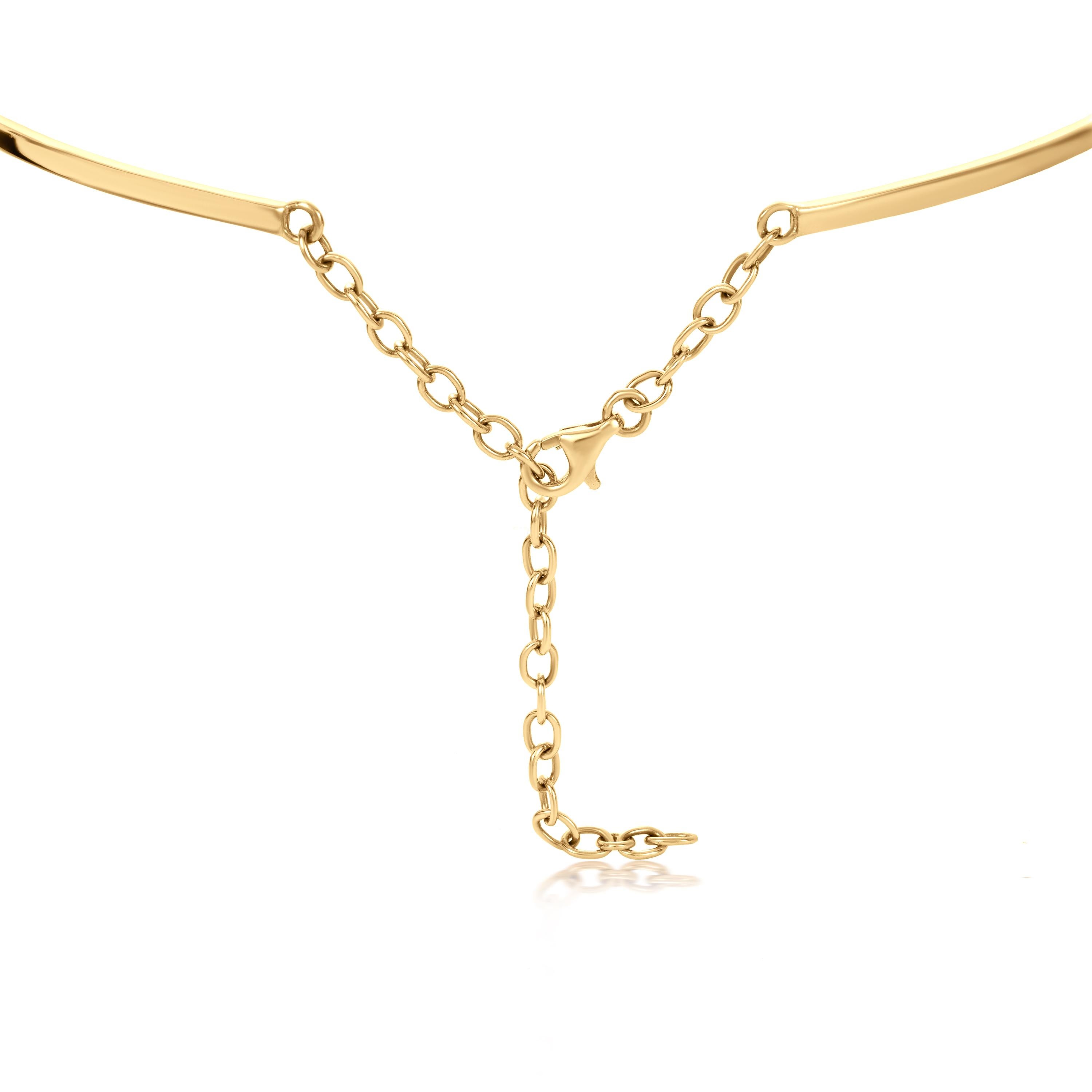 Contemporary Luxle 1.46 Cttw. Diamond Adorable Choker Necklace in 14k Yellow Gold