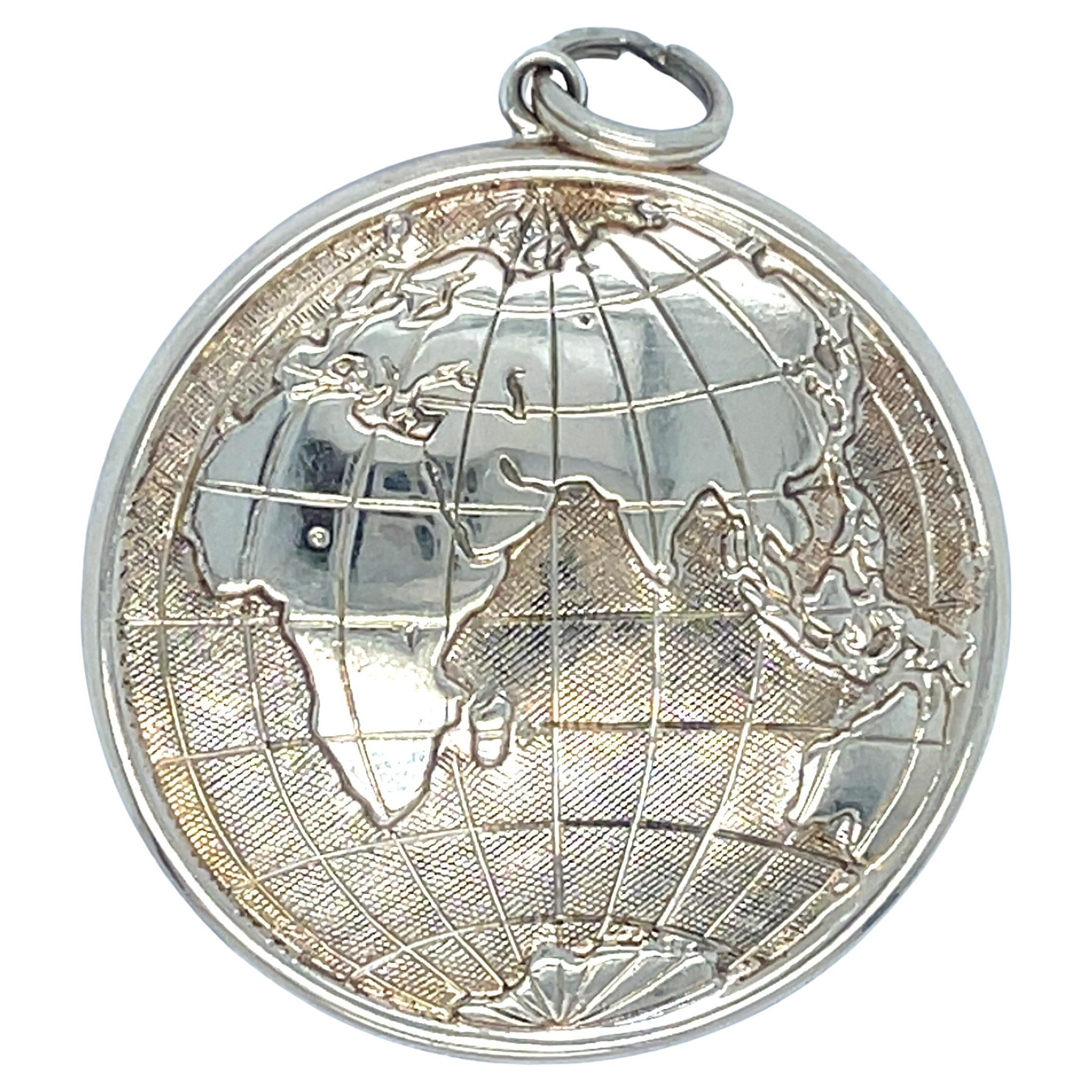 14k Gelbgold Adorable Globe Erde Karte Anhänger