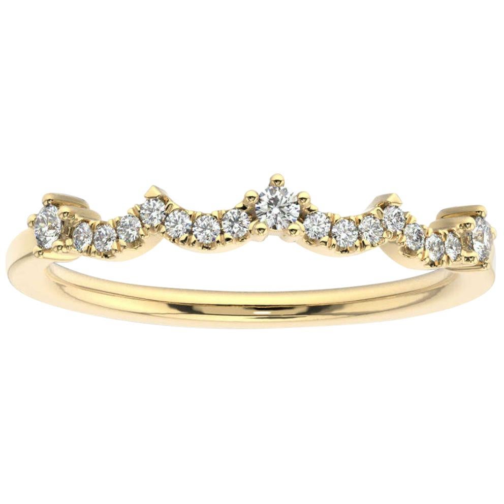 14K Yellow Gold Agnes Diamond Ring '1/16 Ct. Tw' For Sale