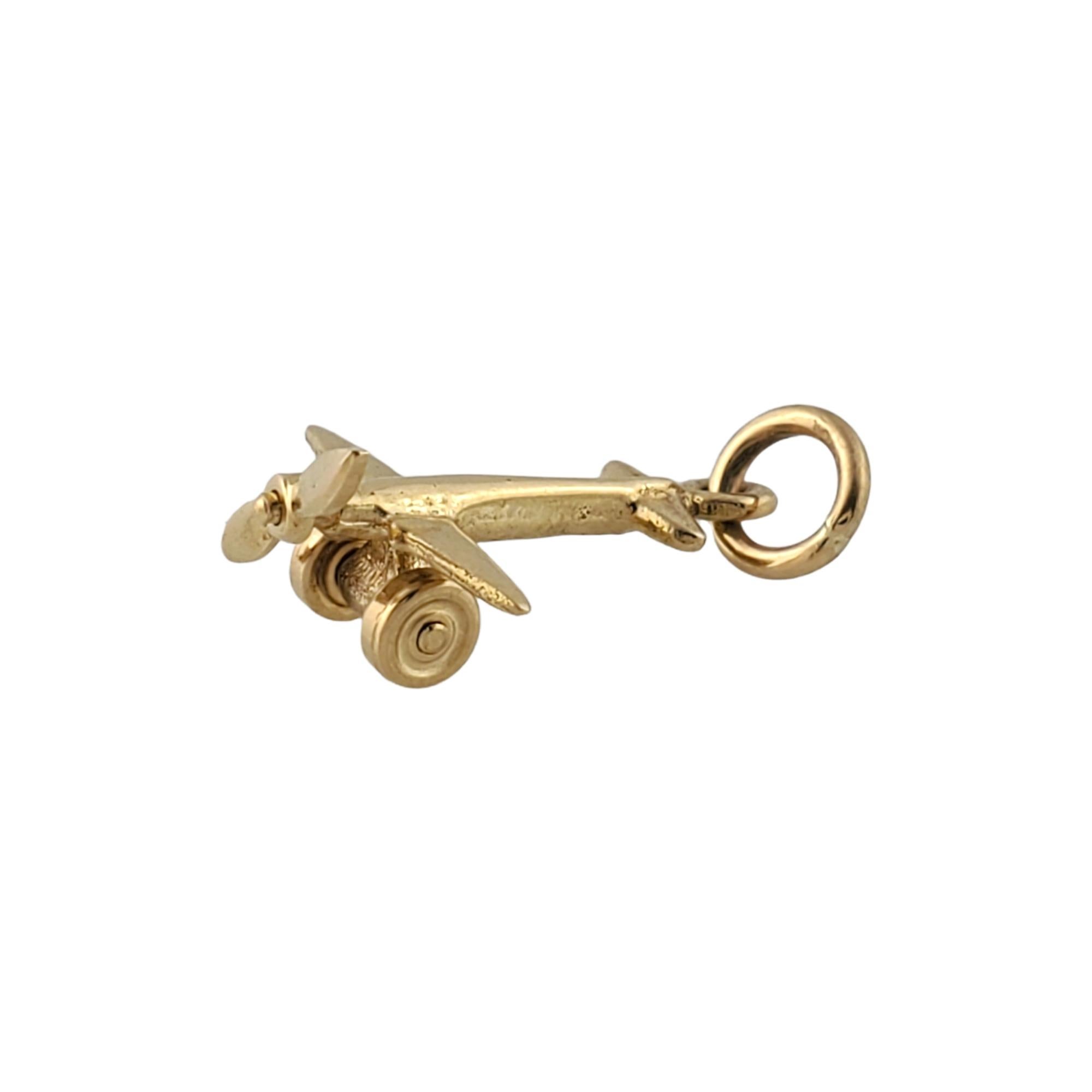 14K Yellow Gold Airplane Charm In Good Condition In Washington Depot, CT