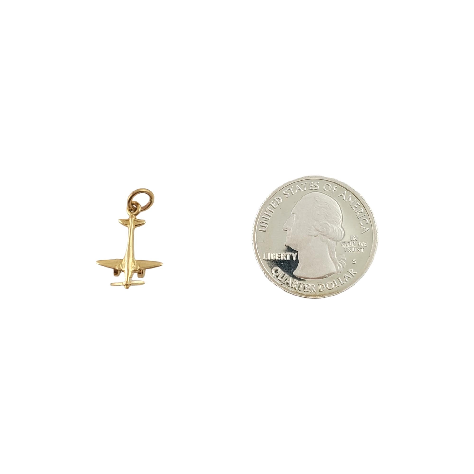 14K Yellow Gold Airplane Charm 1