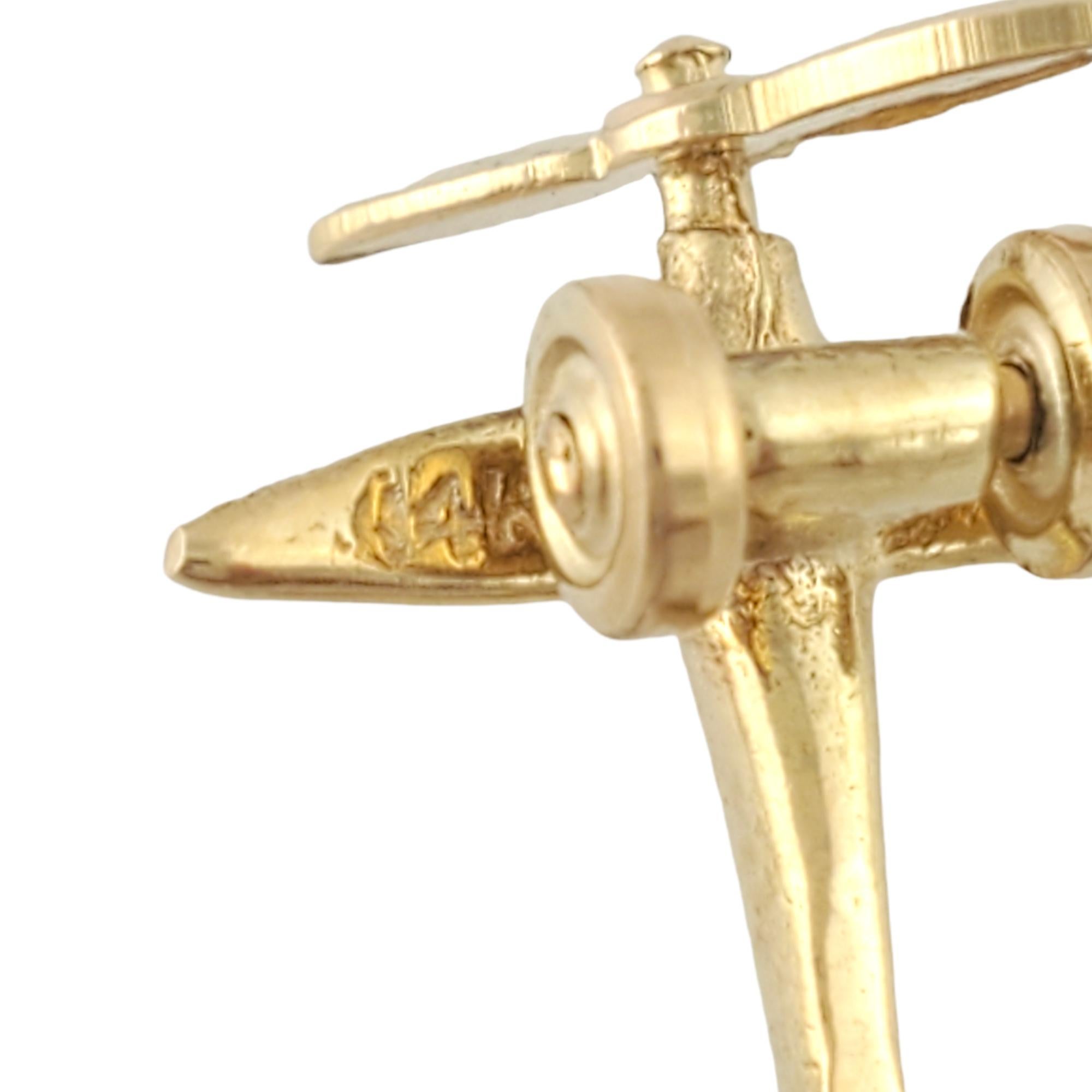 14K Yellow Gold Airplane Charm 3