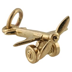 14K Yellow Gold Airplane Charm