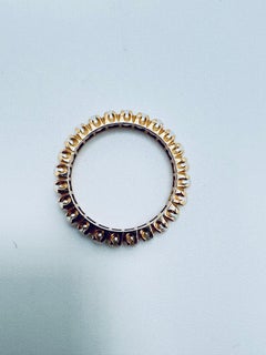 14K Yellow Gold Akoya Pearl Band Ring – 24 Prong-Set Pearls, Size 6