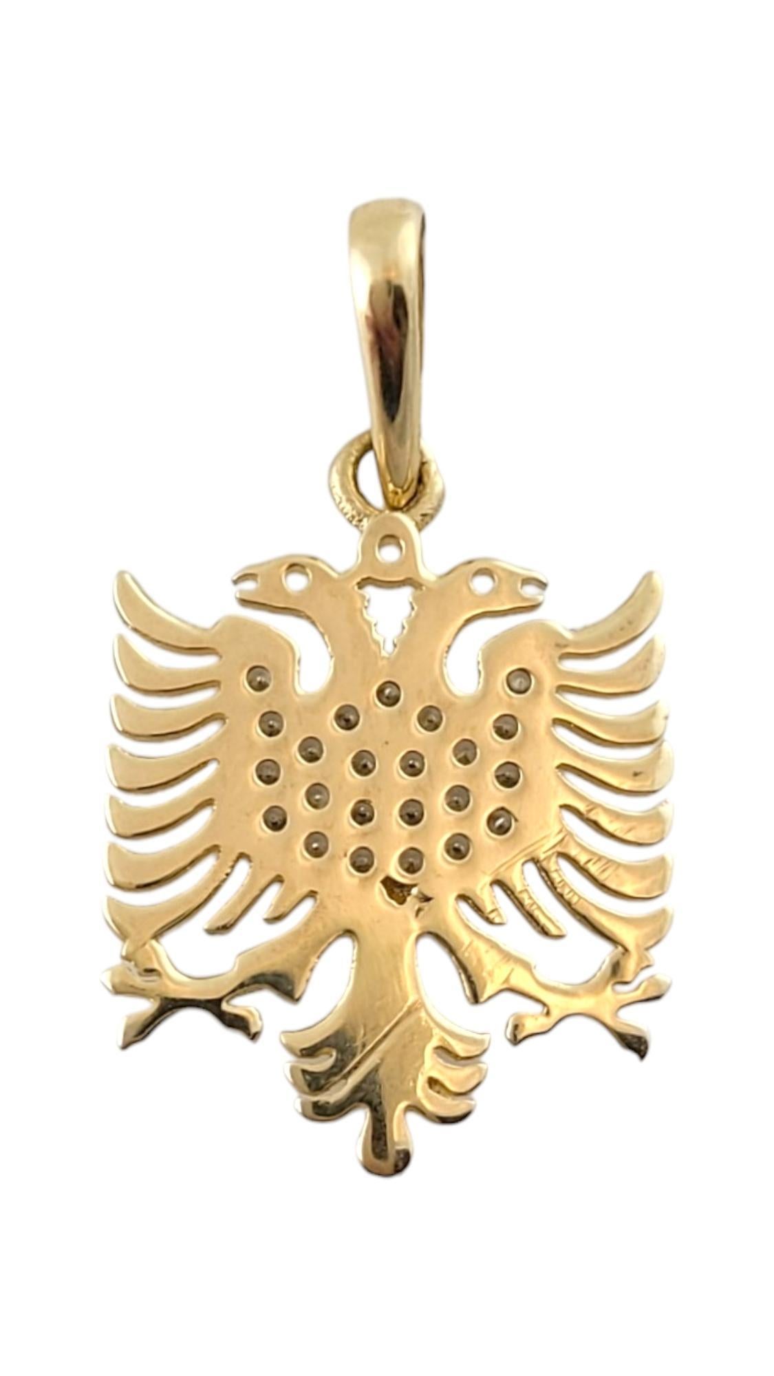 14K Yellow Gold Albanian Eagle Pendant #17344 In Good Condition In Washington Depot, CT
