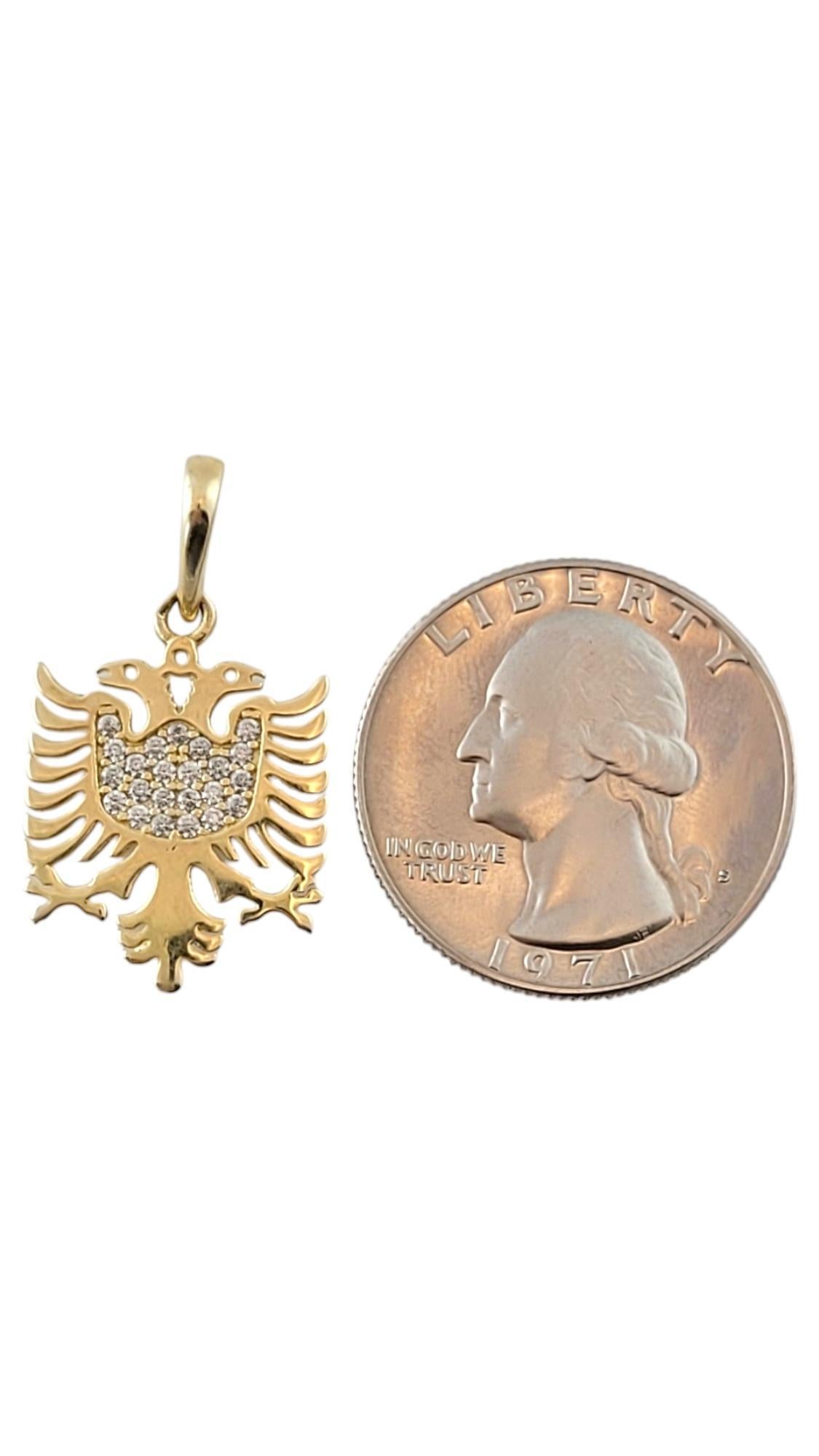 14K Yellow Gold Albanian Eagle Pendant #17344 1