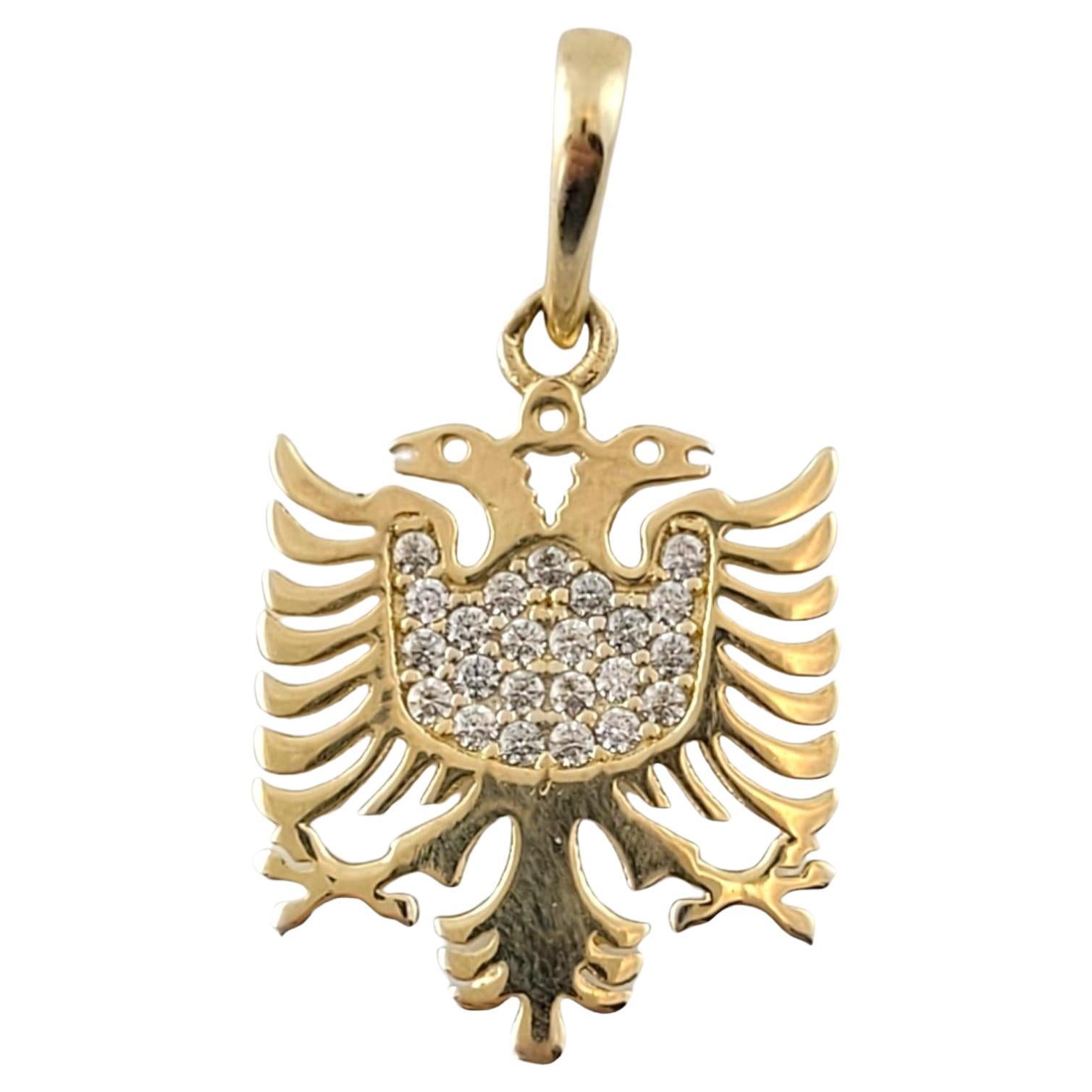 14K Yellow Gold Albanian Eagle Pendant #17344