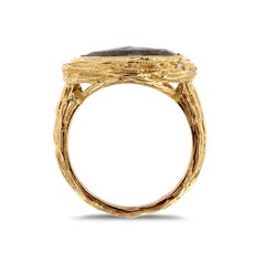 14 Karat Gold Alpinia Salt and Pepper Diamond Organic Ring 'Center- 2.76 Carat'