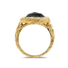 14K Yellow Gold Alpinia Salt & Pepper Diamond Organic Ring 'Center- 4.03 Carat'