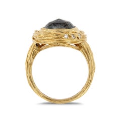 14 Karat Gold Alpinia Salt and Pepper Diamond Organic Ring 'Center, 4.12 Carat'