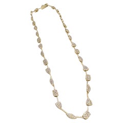 14K Gelbgold abwechselnd Fancy Form Halskette mit natürlichen runden Diamanten