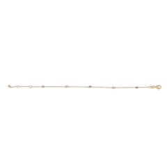 14K Gelbgold Abwechselnd grüner Smaragd und Diamant Station Kette Armband