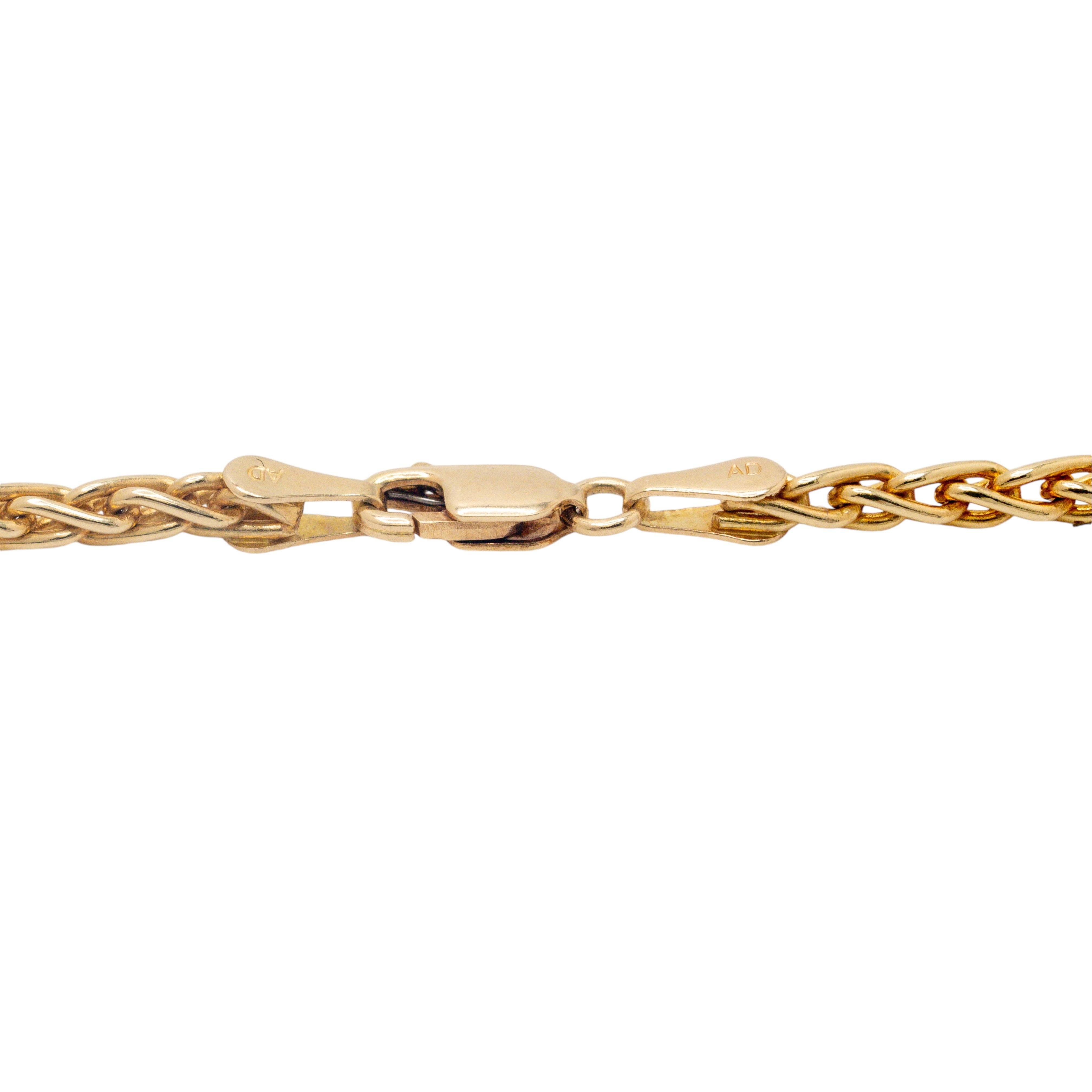 Collier pendentif en or jaune 14 carats avec améthyste et diamants Excellent état - En vente à Boca Raton, FL